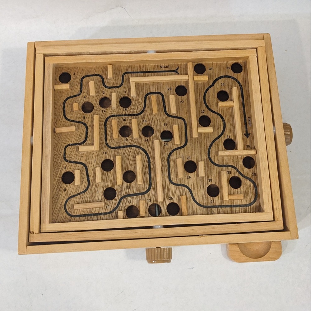 Vtg Cardinal Labyrinth Wooden Maze Game Skill Tabletop Board Game Complete - Picture 6 of 9